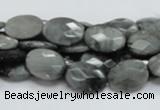 CEE52 15.5 inches 10*14mm faceted oval eagle eye jasper beads