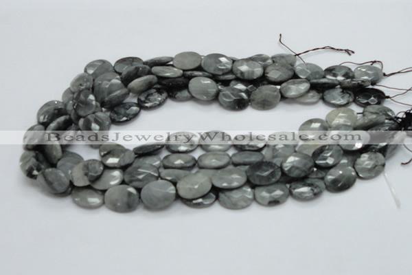 CEE53 15.5 inches 12*16mm faceted oval eagle eye jasper beads