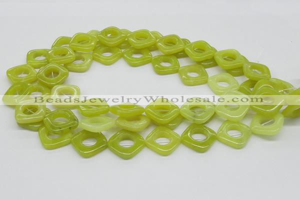 CEJ10 15.5 inches 20*20mm diamond lemon jade beads wholesale