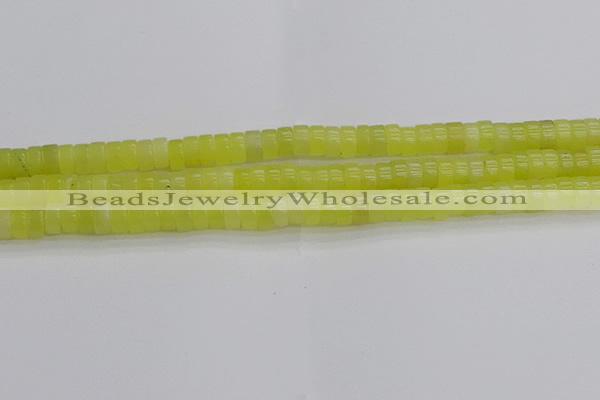 CEJ220 15.5 inches 3*6mm heishi lemon jade beads wholesale