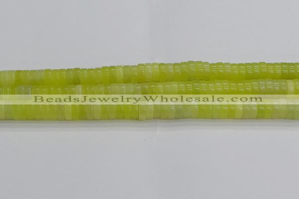 CEJ221 15.5 inches 3*8mm heishi lemon jade beads wholesale