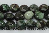 CEM02 15.5 inches 10mm flat round emerald gemstone beads wholesale