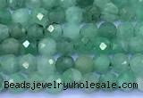 CEM76 15 inches 3mm faceted round emerald beads