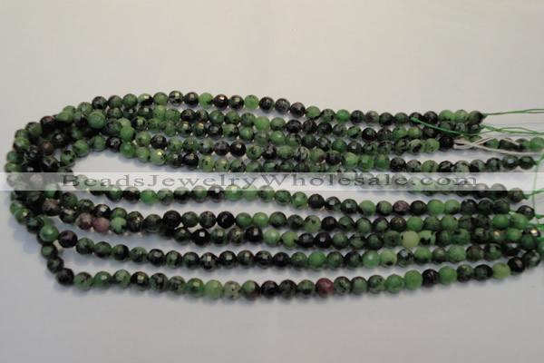 CEP105 15.5 inches 6mm faceted round epidote gemstone beads