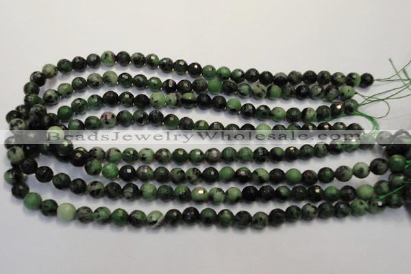 CEP106 15.5 inches 8mm faceted round epidote gemstone beads