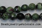 CEP107 15.5 inches 10mm faceted round epidote gemstone beads