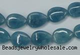 CEQ101 15.5 inches 10*14mm flat teardrop blue sponge quartz beads