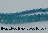 CEQ11 15.5 inches 4mm faceted round blue sponge quartz beads