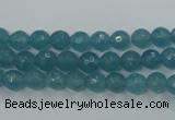 CEQ12 15.5 inches 6mm faceted round blue sponge quartz beads