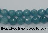 CEQ14 15.5 inches 8mm faceted round blue sponge quartz beads