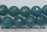 CEQ16 15.5 inches 12mm faceted round blue sponge quartz beads