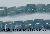 CEQ161 15.5 inches 10*10mm square blue sponge quartz beads