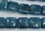 CEQ163 15.5 inches 14*14mm square blue sponge quartz beads