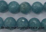 CEQ17 15.5 inches 14mm faceted round blue sponge quartz beads