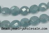 CEQ181 15.5 inches 10mm faceted coin blue sponge quartz beads