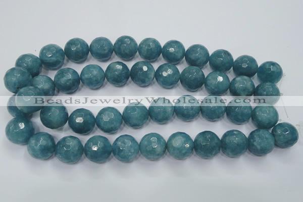 CEQ19 15.5 inches 18mm faceted round blue sponge quartz beads