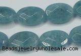 CEQ193 15.5 inches 13*18mm faceted oval blue sponge quartz beads