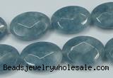 CEQ194 15.5 inches 15*20mm faceted oval blue sponge quartz beads