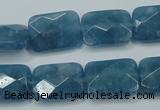 CEQ233 15.5 inches 13*18mm faceted rectangle blue sponge quartz beads