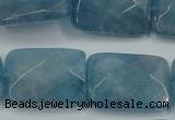 CEQ235 15.5 inches 18*25mm faceted rectangle blue sponge quartz beads