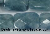 CEQ237 15.5 inches 22*30mm faceted rectangle blue sponge quartz beads