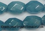 CEQ245 15.5 inches 15*22mm faceted octagonal blue sponge quartz beads