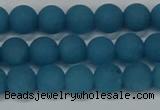 CEQ266 15.5 inches 6mm round matte blue sponge quartz beads