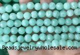 CEQ312 15.5 inches 8mm faceted round green sponge quartz beads