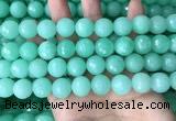 CEQ314 15.5 inches 12mm faceted round green sponge quartz beads