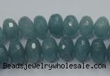 CEQ34 15.5 inches 6*10mm faceted rondelle blue sponge quartz beads