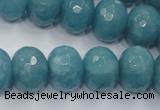 CEQ37 15.5 inches 12*16mm faceted rondelle blue sponge quartz beads