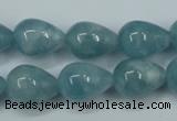 CEQ46 15.5 inches 12*16mm teardrop blue sponge quartz beads