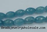 CEQ71 15.5 inches 8*12mm faceted rice blue sponge quartz beads