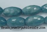 CEQ76 15.5 inches 13*23mm faceted rice blue sponge quartz beads