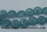 CEQ92 15.5 inches 10mm flat round blue sponge quartz beads