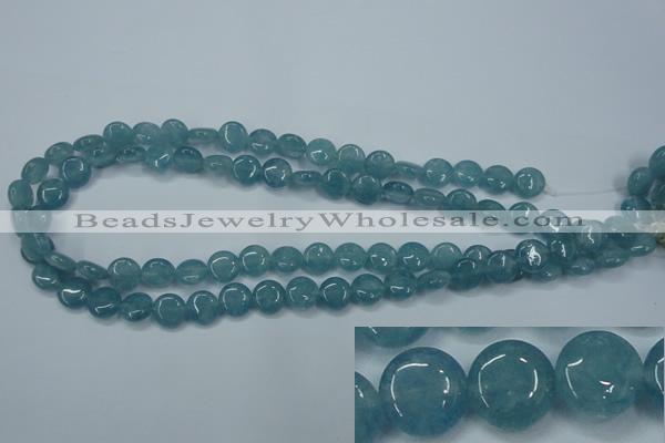 CEQ92 15.5 inches 10mm flat round blue sponge quartz beads