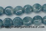 CEQ93 15.5 inches 12mm flat round blue sponge quartz beads