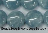 CEQ97 15.5 inches 20mm flat round blue sponge quartz beads