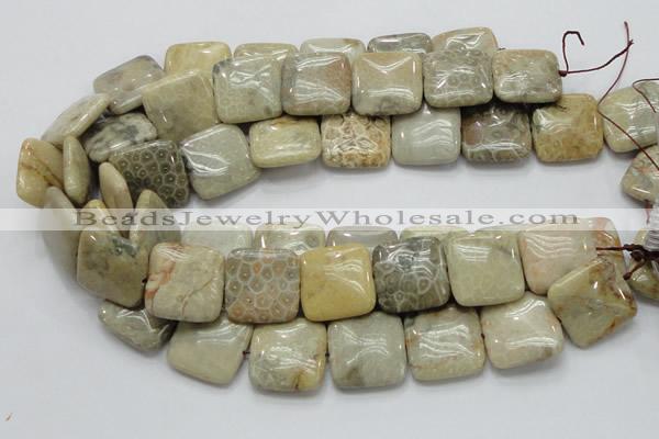 CFA18 15.5 inches 25*25mm square chrysanthemum agate beads