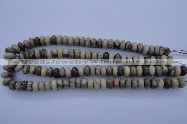 CFA203 15.5 inches 6*12mm rondelle chrysanthemum agate beads