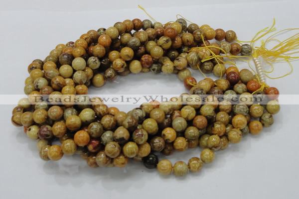 CFA33 15.5 inches 10mm round yellow chrysanthemum agate beads