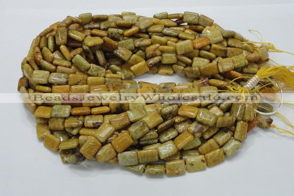 CFA52 15.5 inches 10*14mm rectangle yellow chrysanthemum agate beads