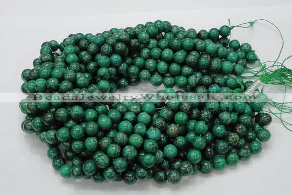 CFA68 15.5 inches 10mm round green chrysanthemum agate beads