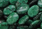 CFA71 15.5 inches 12*18mm oval green chrysanthemum agate beads