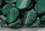 CFA72 15.5 inches 15*20mm twisted oval green chrysanthemum agate beads