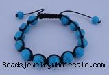 CFB511 10mm round turquoise beads adjustable bracelet wholesale