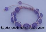 CFB516 12mm round candy jade beads adjustable bracelet wholesale