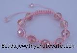 CFB520 12mm faceted round crystal beads adjustable bracelet wholesale