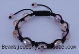 CFB522 12mm faceted round crystal beads adjustable bracelet wholesale