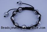 CFB525 12mm faceted round crystal beads adjustable bracelet wholesale